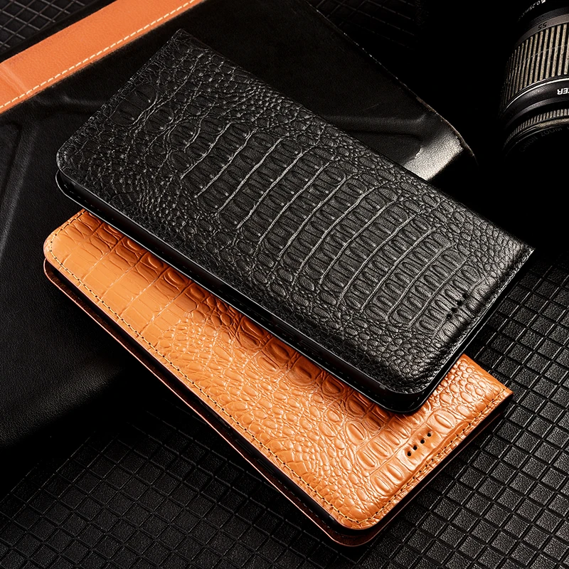 Crocodile Leather Magnetic Case For OPPO Realme C20 C20A C21 C21Y C25 C25Y C25s C30 C31 C35Card Pocket Cases Flip Bracket Cover