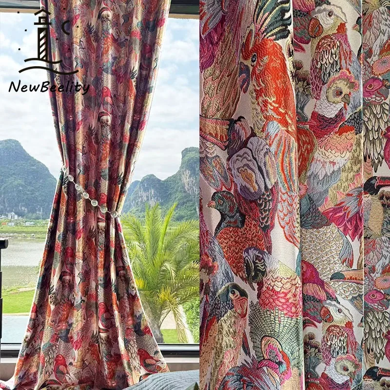 Luxurious High-precision Yarn-dyed Jacquard Curtains for Living Dining Room Bedroom Custom Size Fashion Decoration Partition