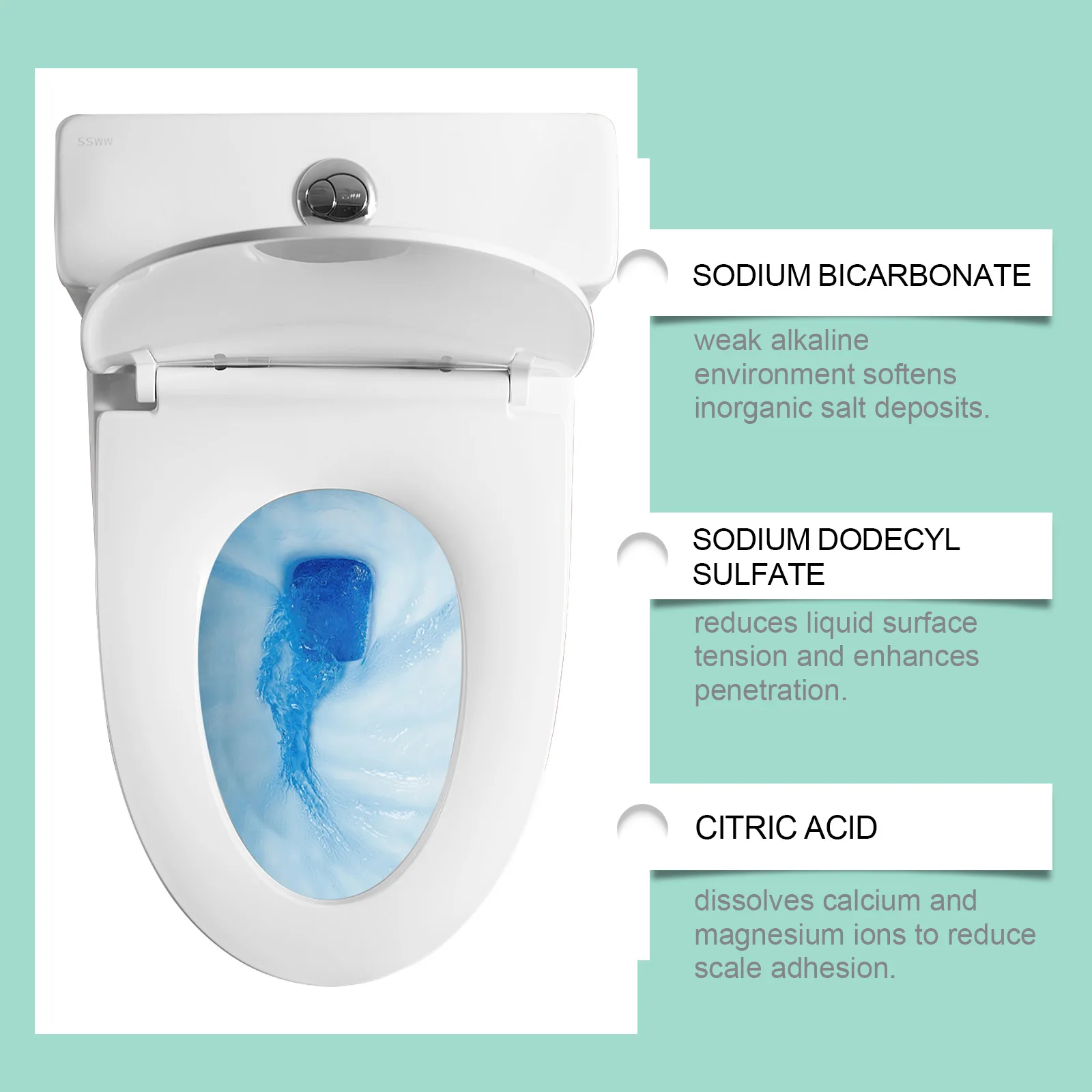 Detergente automatico per WC Potente deodorante Decalcificazione Profumo fresco a lunga durata Rimuovi gli odori per i prodotti per la pulizia del bagno