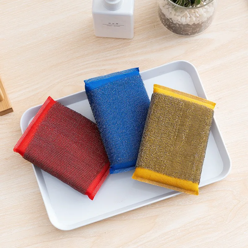 Kitchen cleaning sponge Durable Stainless steel wire Useful things for kitchen Cleaning and decontamination