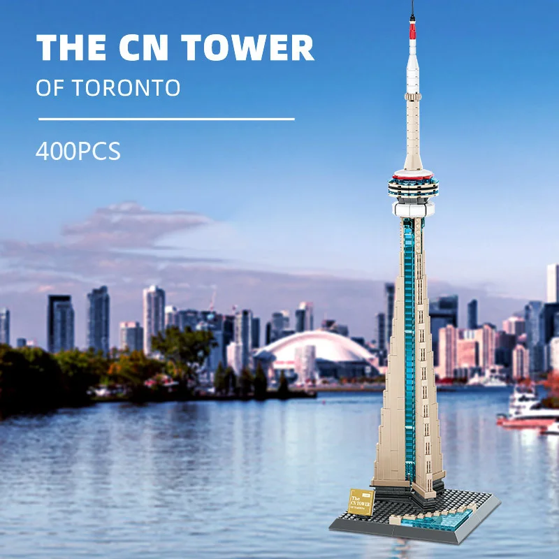 

Creative Modern City Famous Architecture Canada Toronto Cn Tower Building Block Model Bricks Assemble Education Toys Collection