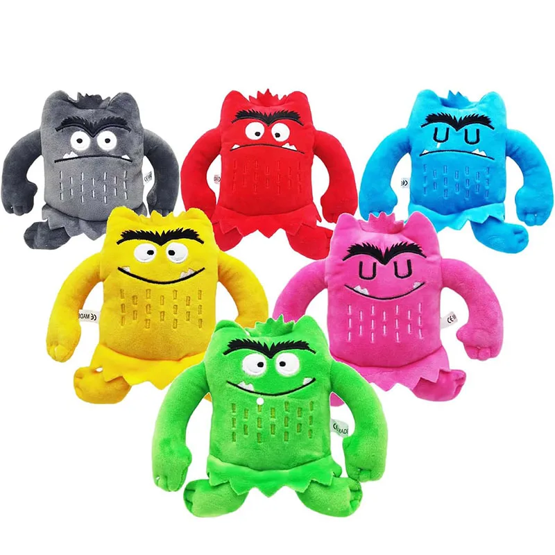 

6pcs/lot The Color Monster Plush Doll Toy Emotional Kids Appease Stuffed Animal Happy Anger Calm Fear Sad Children Birthday Gift