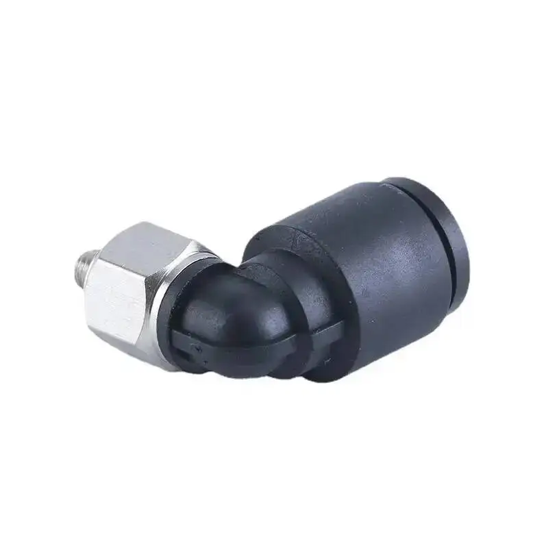 10 Conectores Neumáticos Rápidos Micro Mini para Tuberías de Aire, Conector en Codo con Rosca PL4-M3/M4/M5/6mm