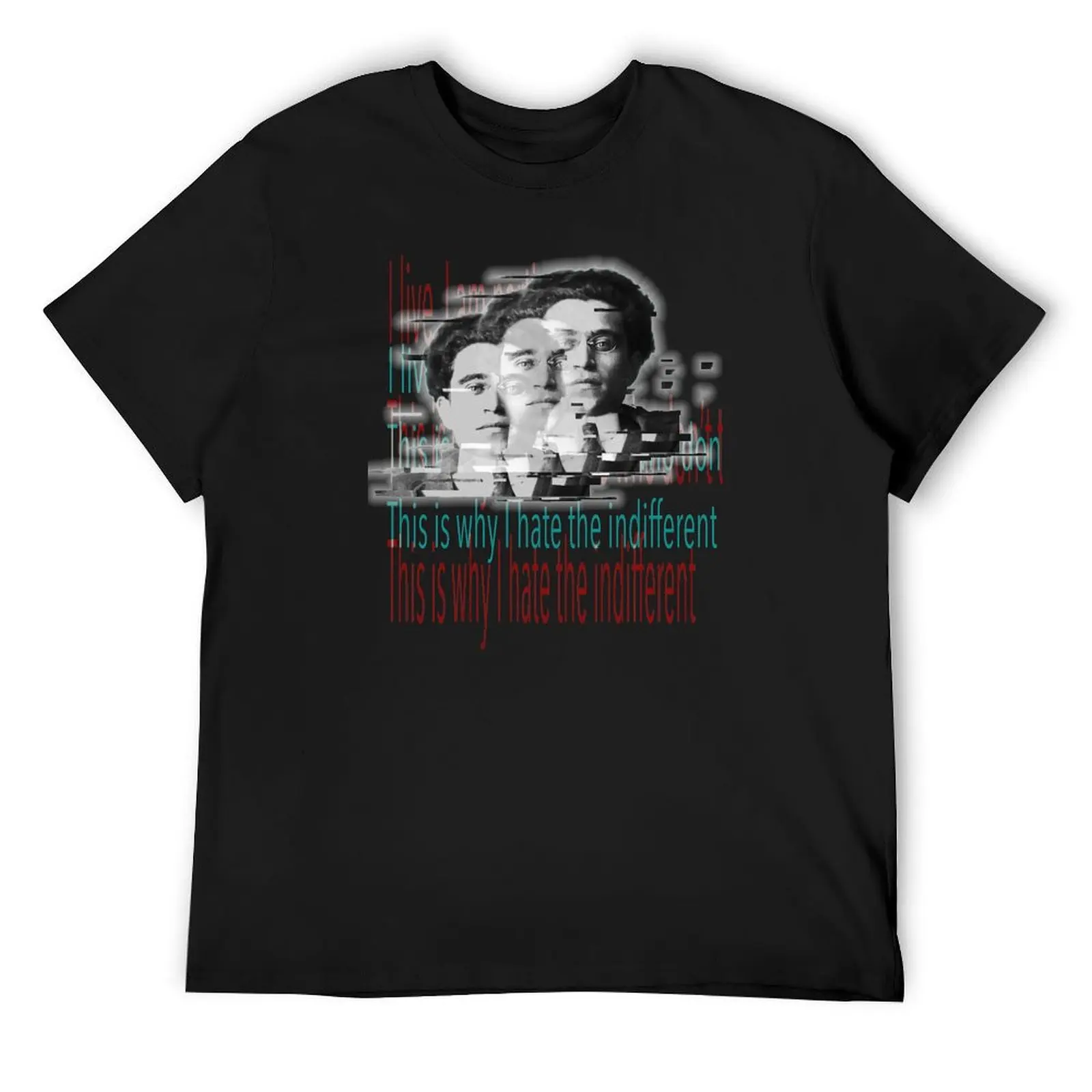 Gramsci: I hate the indifferent 3.1 T-Shirt graphics anime clothes T-shirt men