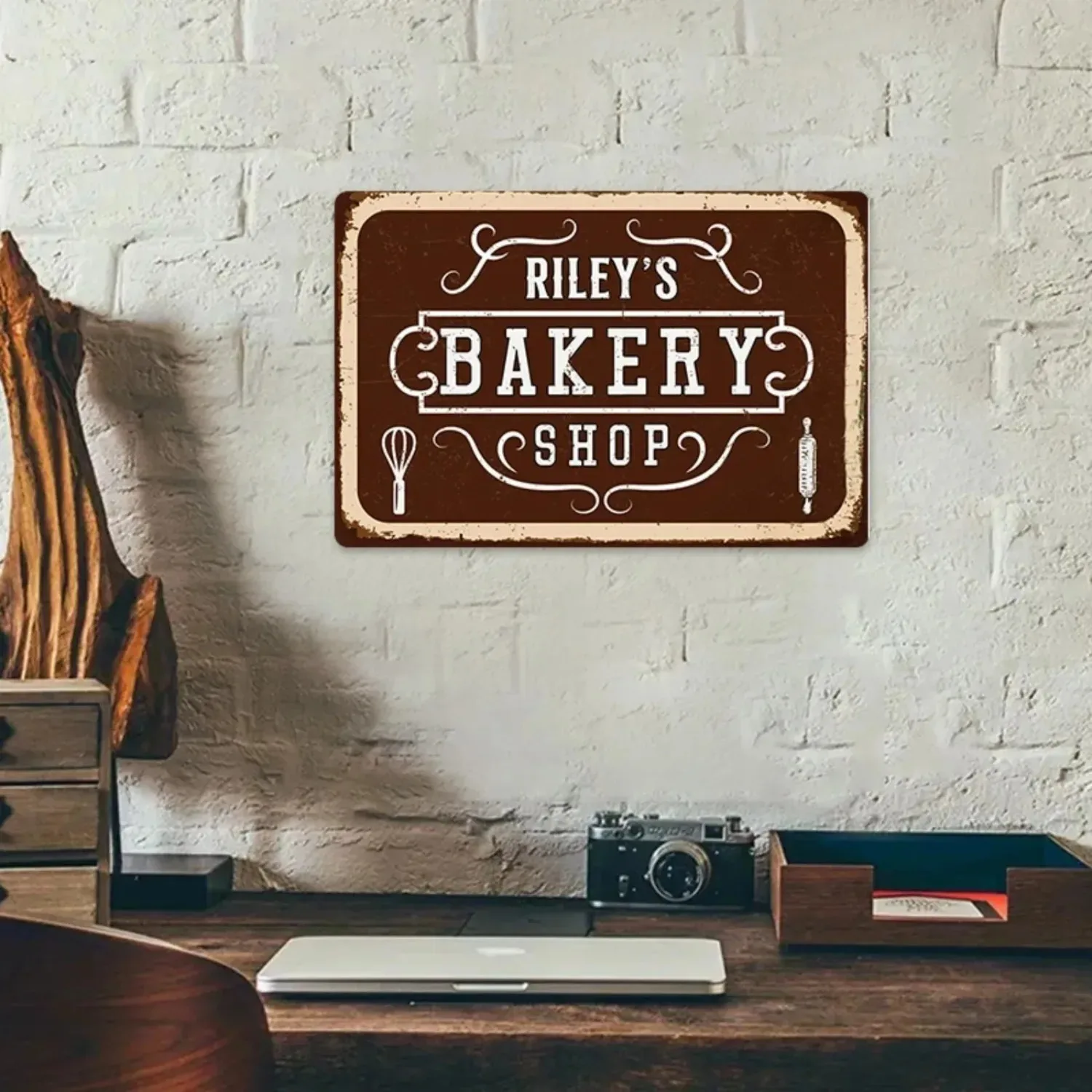 1pc Custom Modern Bakery Metal Sign 8x12 Inch Waterproof Dustproof Wall Decor for Kitchen Cafe Bar