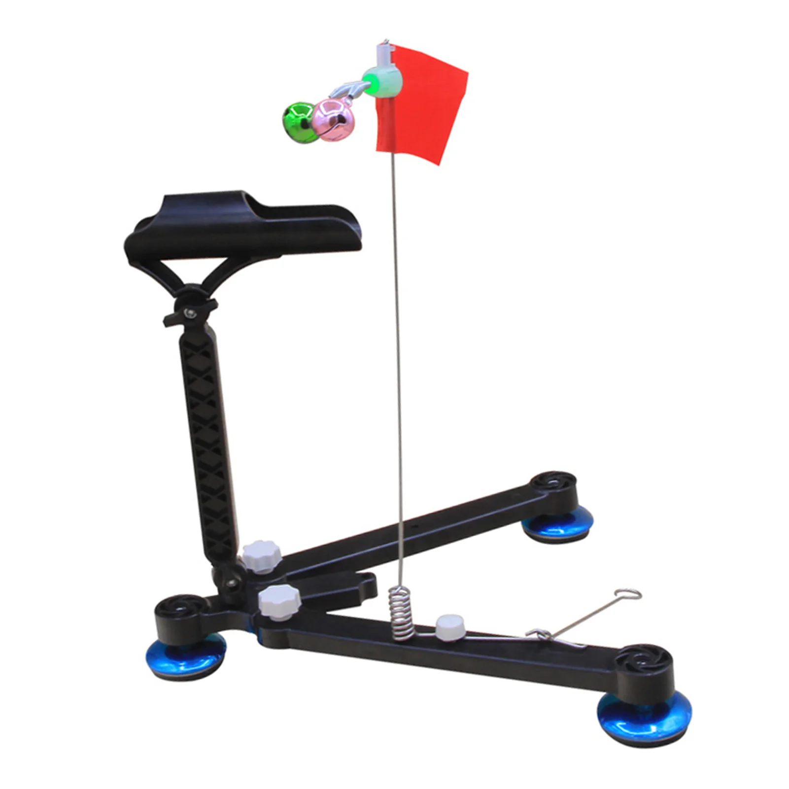

Black 4pcs Heavy-Duty Ice Fishing Rod Holders Deliver Exceptional Stability With Adjustable Anti-slip Base And Bells