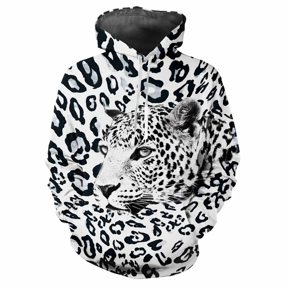 

Leopard Printing 3D Harajuku Street Fashion Avant-garde Men Women Fun Style Soft Comfortable Trend Hip-hop Personality Hoodie