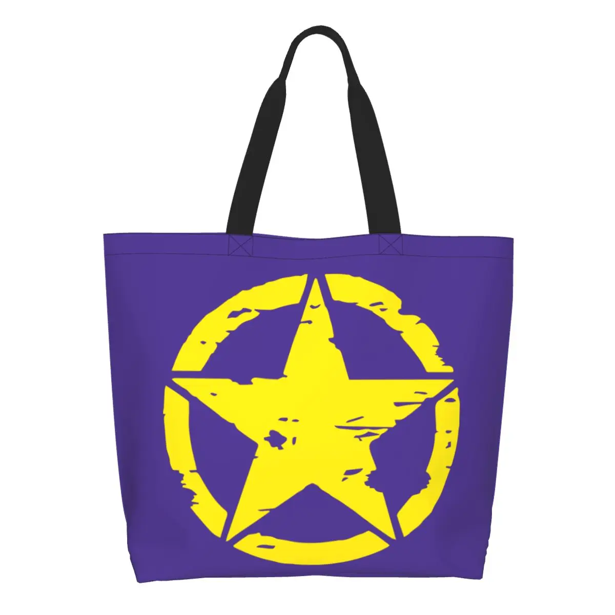 Kawaii America Tactical Military Star Shopping Tote Bag Recycling Canvas Grocery Shopper Shoulder Bag