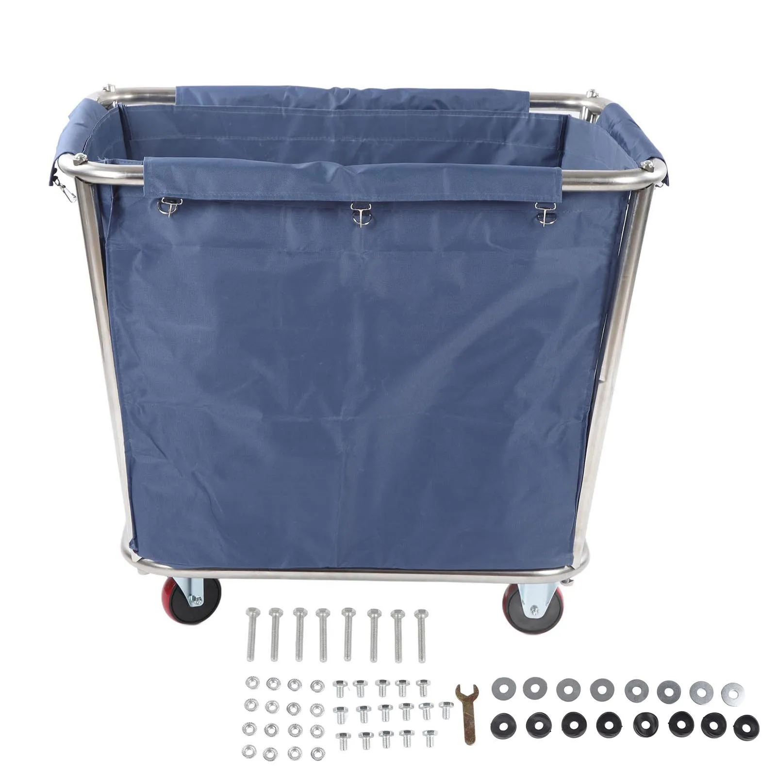 Commercial Laundry Car Heavy Duty Stainless Steel Basket Industrial Rolling Hamper 350L