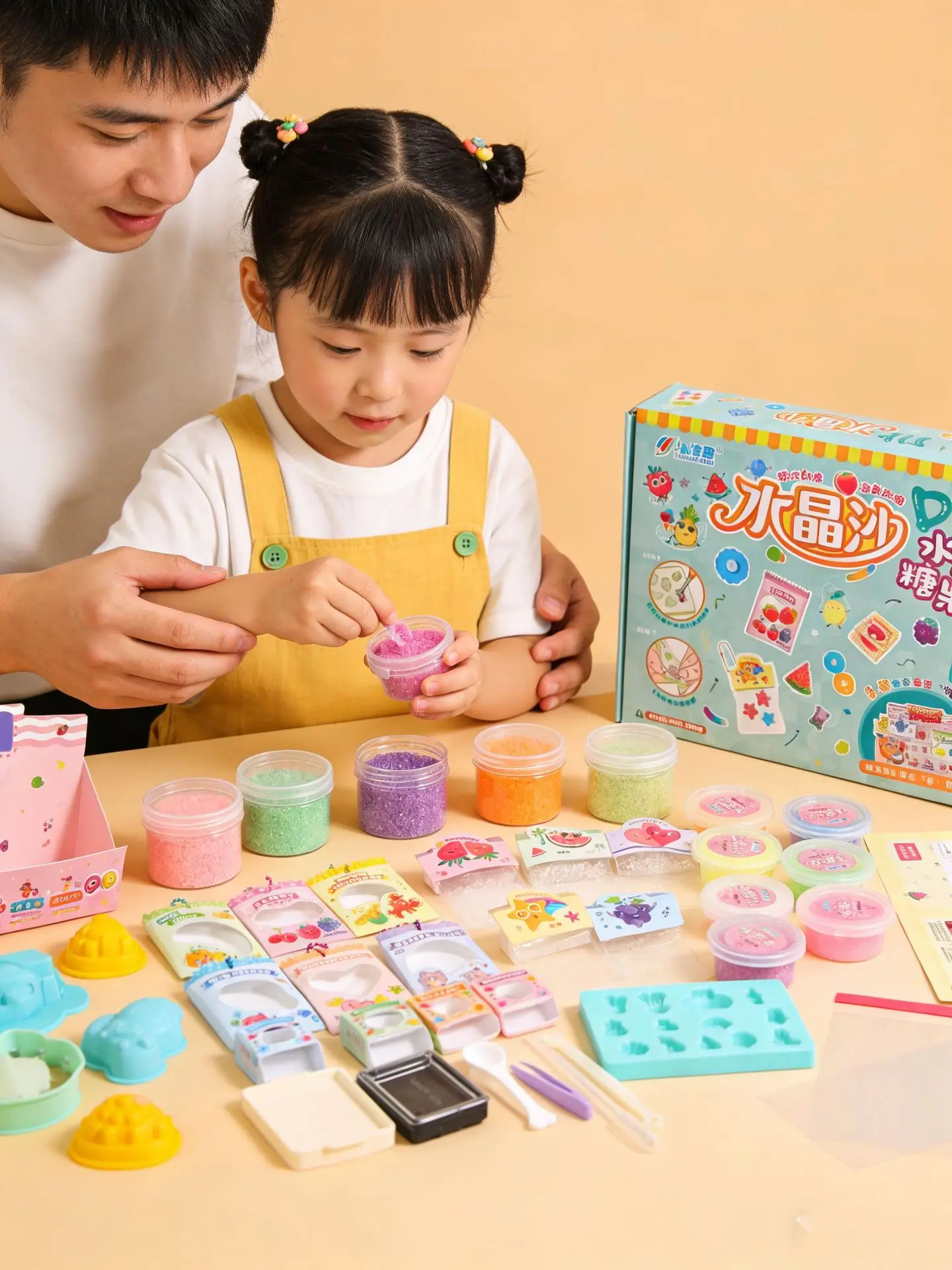 Kristallsand Squishy DIY-Set, Gelee-Sand Stressabbau-Fidget-Geschenk für Mädchen