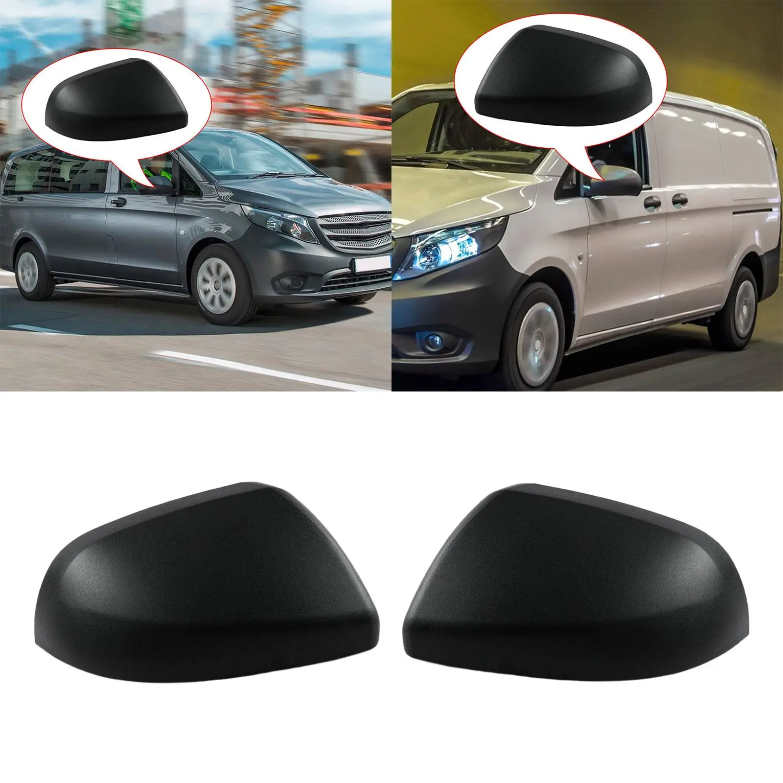 Wing Mirror Cover Replace Easy Installation Black for Mercedes-benz vito W447 V-class 2014-2020 Automotive Accessories