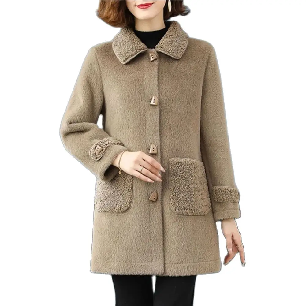 

2024 New Mother's Winter Western-style Long-style Mink Fur Coat For Middle-aged And Elderly Women In Autumn And Winter.