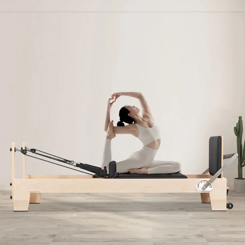 High Quality Durable Oaken Wood Pilates Studio Reformer Custom Logo Hot Sale Machine Reformer for Home Use