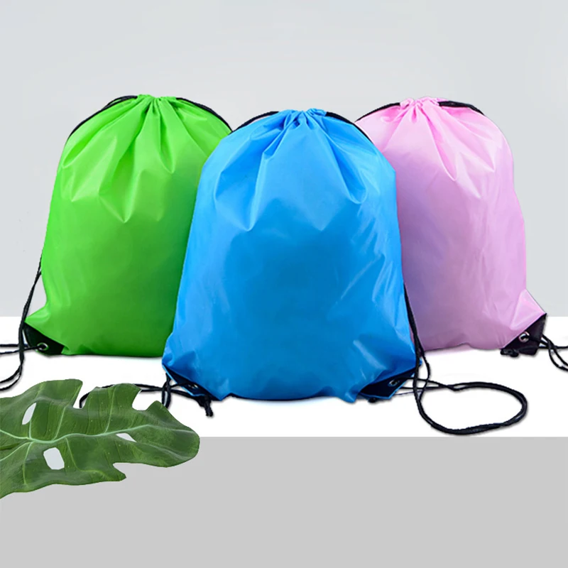 1PCS Unisex Polyester Drawstring Bag Sport Waterproof Backpack Bundle Pocket for Men Women Student Rucksack Bag Swimming School