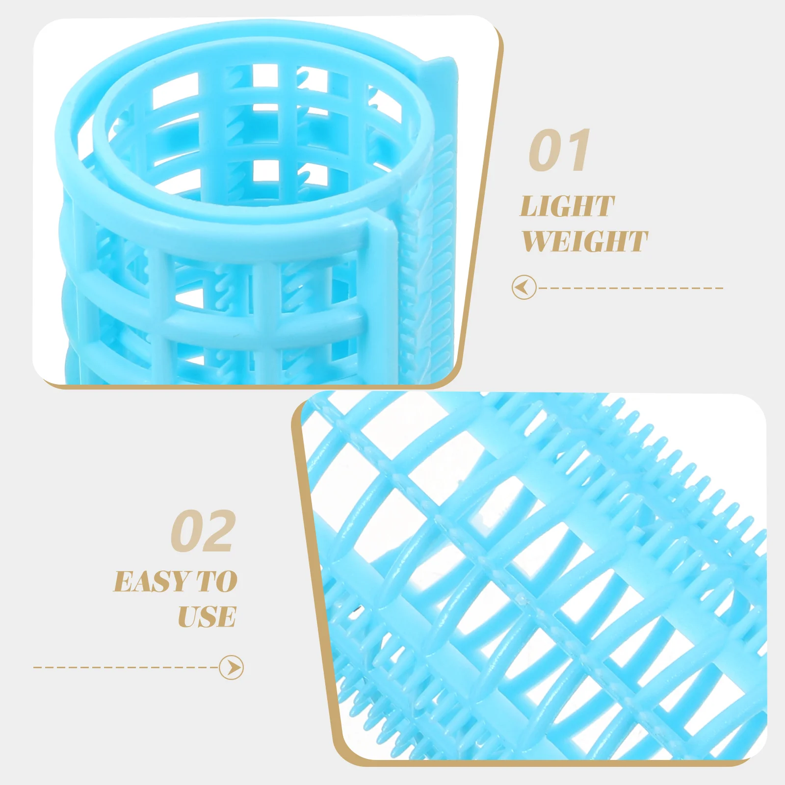 

12Pcs Hair Curlers ABS Strong Manual Curling Rollers Lightweight Hairdressing Tools Self-Adhesive Hair Volume Styling