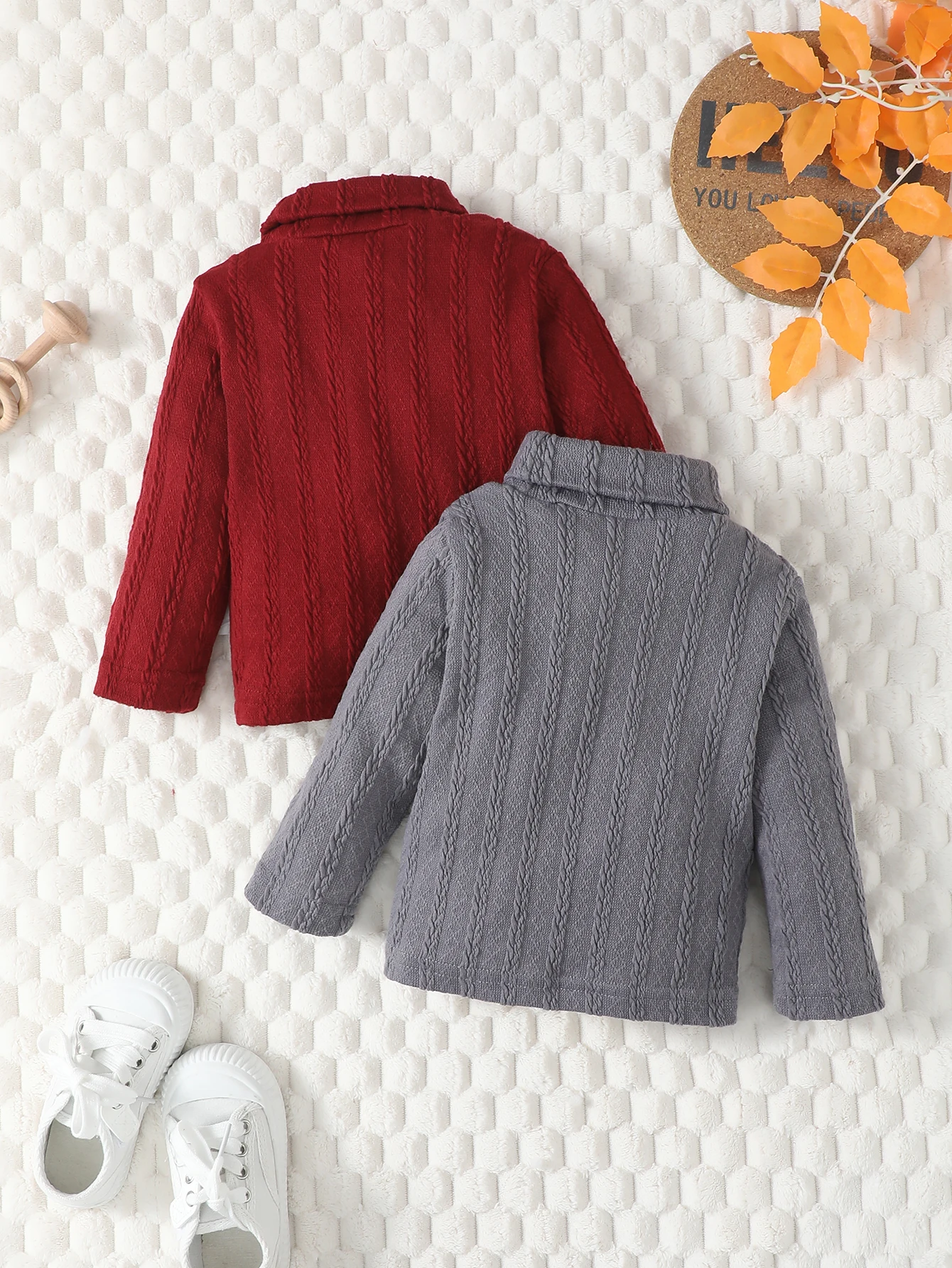 Fashion Autumn And Winter Style Male Baby Solid Color Base Shirt With High Neck And Long Sleeves Inside The Top  Male Children