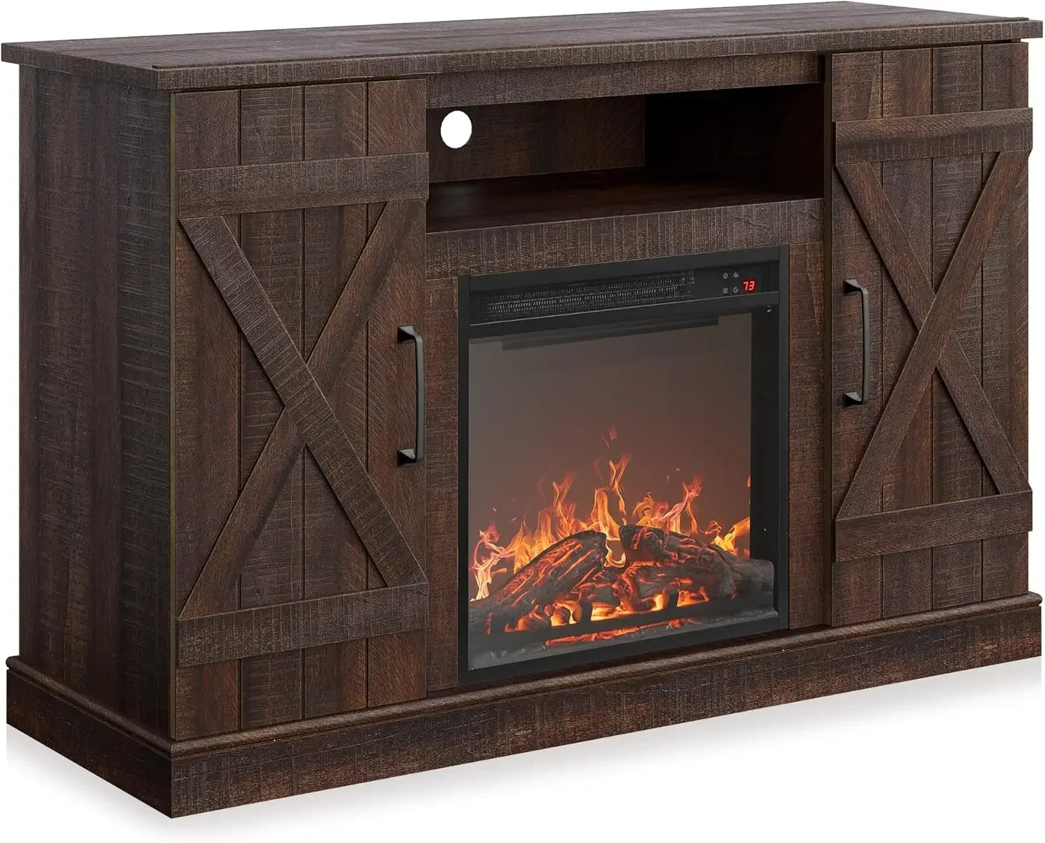 TV Stand Media Entertainment Center Console Table with Open Storage Shelves & Cabinets