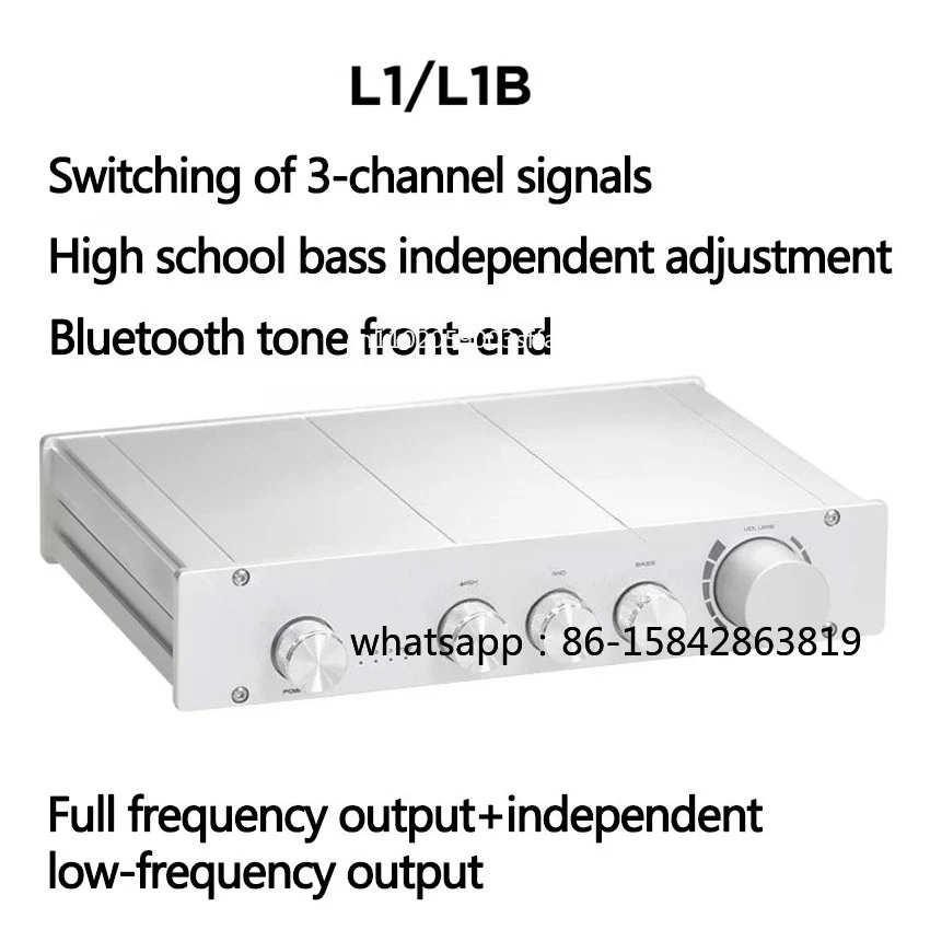Middle and Bass Adjustment Bluetooth 5.0 Decoding Black / Silver L1/L1B Preamplifier  2.0/2.1 Channel Tone HIFI Preamp High