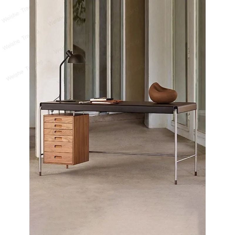Desk stainless steel industrial retro style designer with locker desk