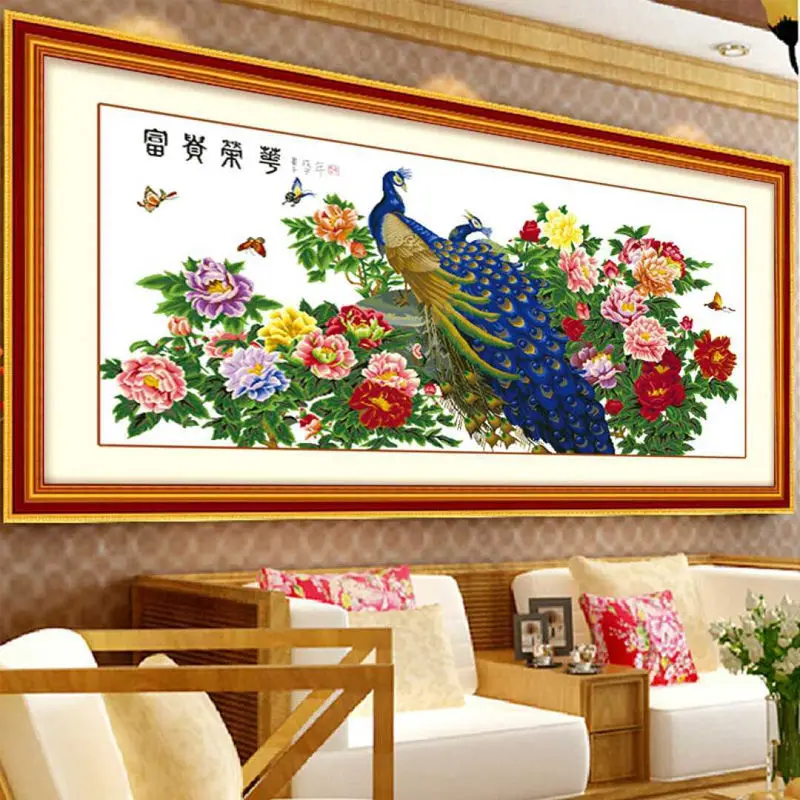 

Classic Monaa Cross Stitch Kit Purple Peaco Magnolia Handmade Living Room Decorative Cotton Fabric Chinese Sle