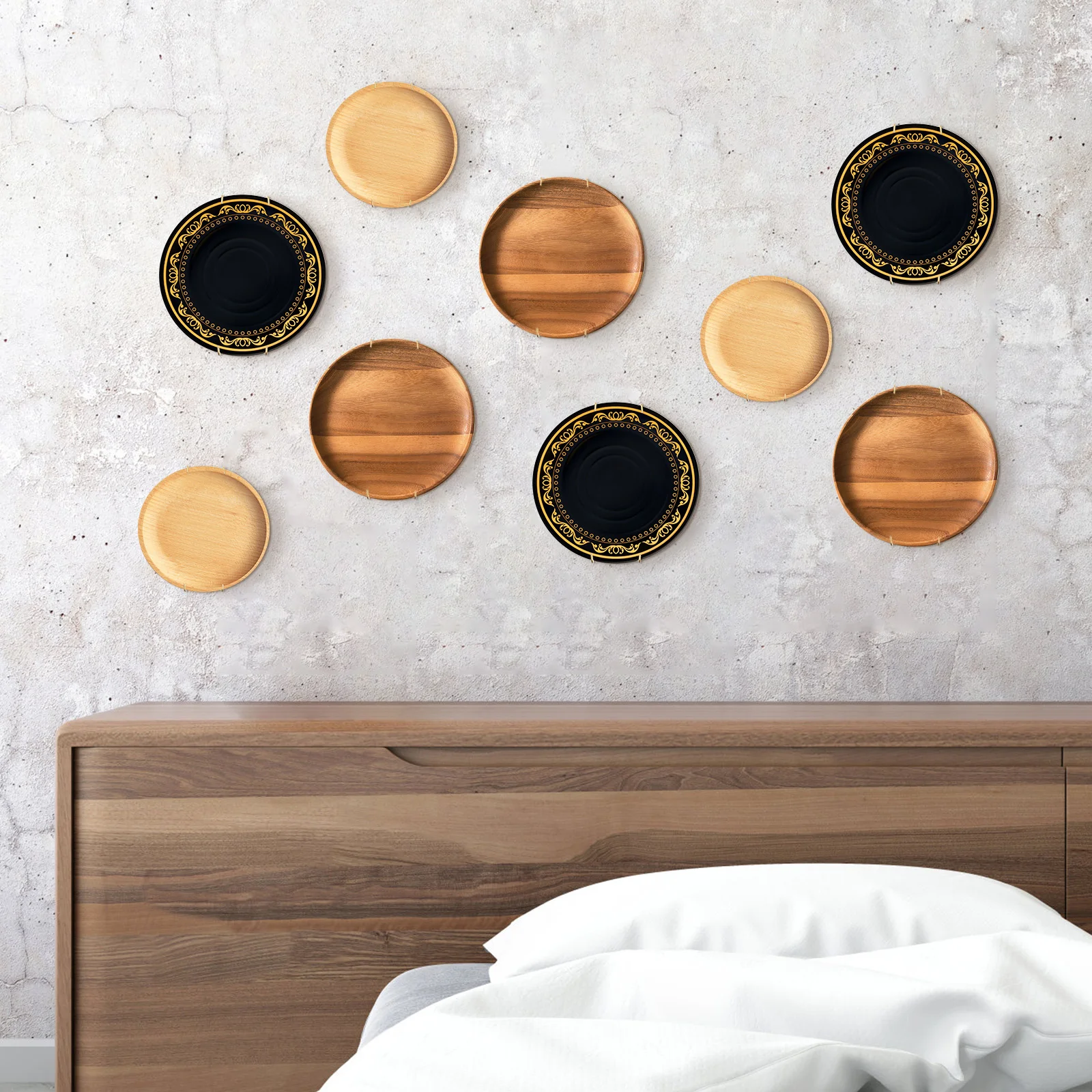 

12Pcs Invisible Decorative Wall Plate Hangers W Type Plate Hooks For Wall Display Easy Installation