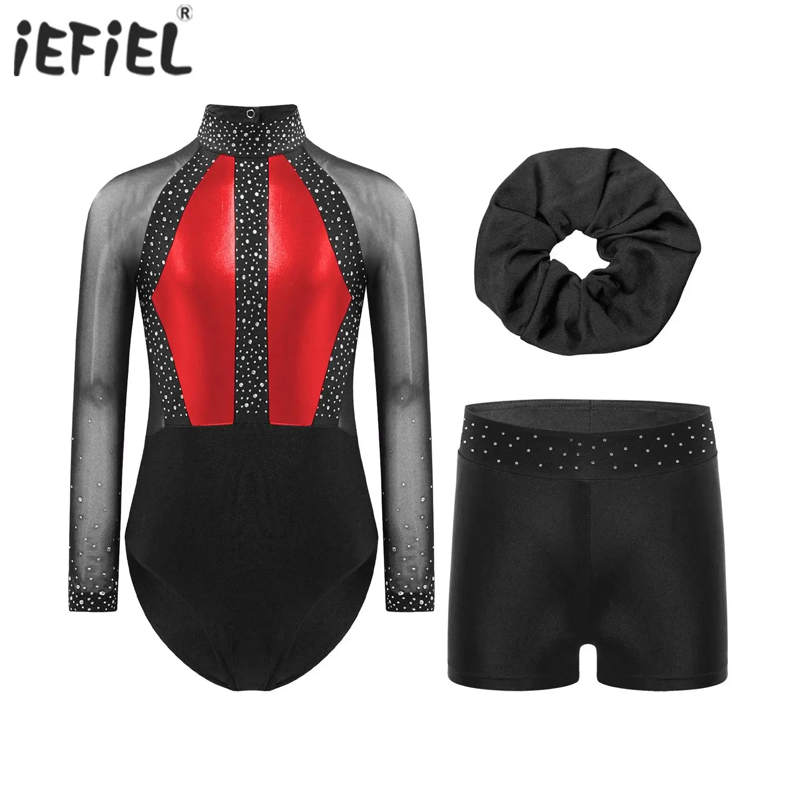 conjuntos-de-ginastica-de-bale-infantil-malha-transparente-manga-longa-strass-collant-com-shorts-trajes-de-danca-de-patinacao-artistica