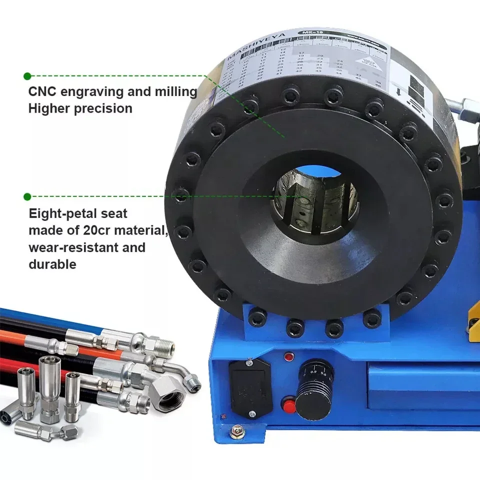 1 Inch 2SN Electric Automatic Hydraulic Hose Crimping Machine with 8 Set Dies Pipe Crimper for Hydraulic Systems