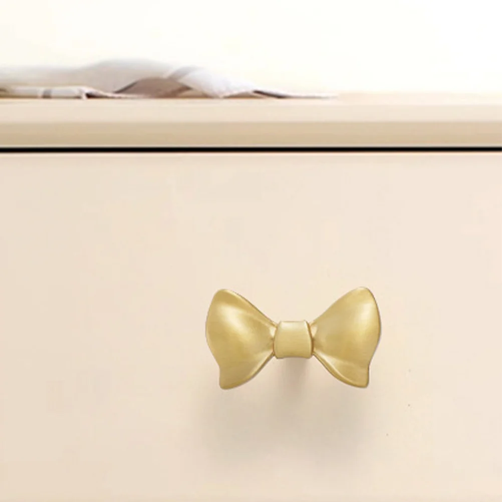 

Gold Bow Shaped Drawer Knobs Solid Brass Decorative Cabinet Handles for Kids Dresser Wardrobe Pulls Modern Boho Furniture