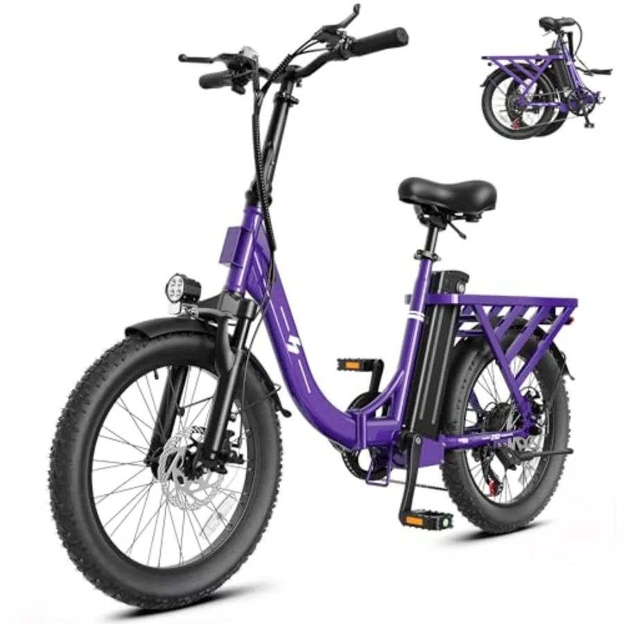 

Foldable electric bike for urban commuting, aluminum alloy frame, matte black finish, 1200W peak motor with 80-mile range and 2
