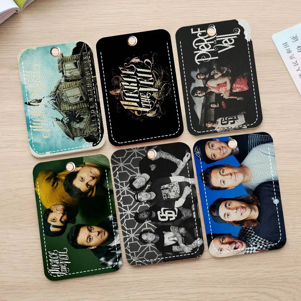 Classic Band P-Pierce T-The V-Veil 1Pc Access Card Case Leather Card Holder Keychain Key Ring Door Access Tags ID Card