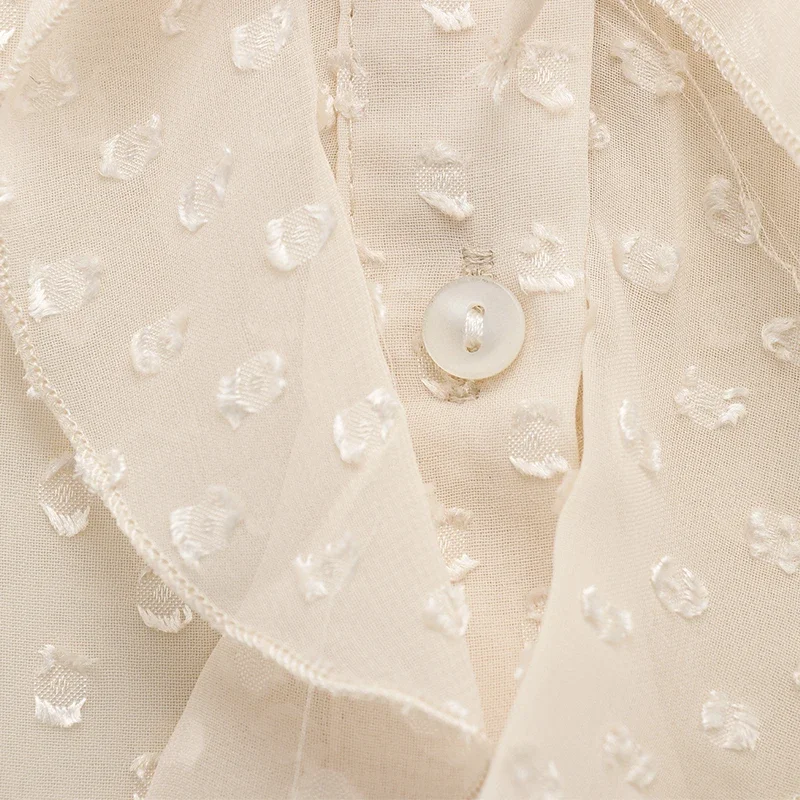 Tops elegantes Vintage de manga larga para mujer, blusas elegantes de poliéster con volantes escalonados, Tops informales 2275713