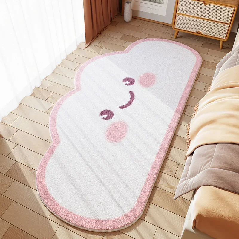 Bedroom Pink Cloud Thickened Carpet Bedside Children Girls Home Master Bedroom 2024 New Carpets Irregular Fluffy Anti Slip Rug