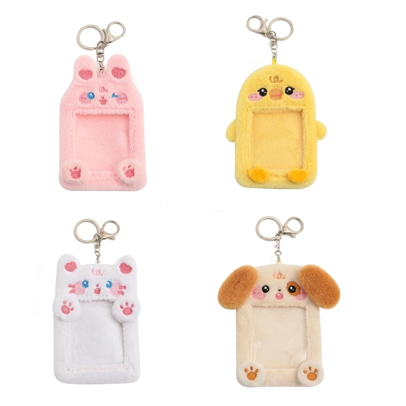 

Animal Plush Keychain Card Holder Photo Card Protector Case for Kpop Fans