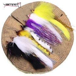 Vampfly 1pc/2pcs/3pcs 2/0 Suspending White Bait Fish Big Game Zonker Streamer Fly Trout Bass Pike Musky Tuna Fishing Lure Baits