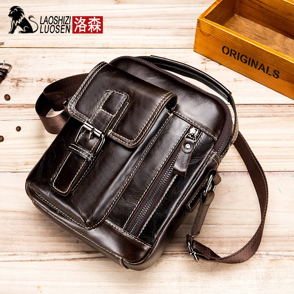 Brand New Genuine Leather men\'s Crossbody Shoulder bag Vintage Cowhide Messenger Bag for male Small Casual handbag