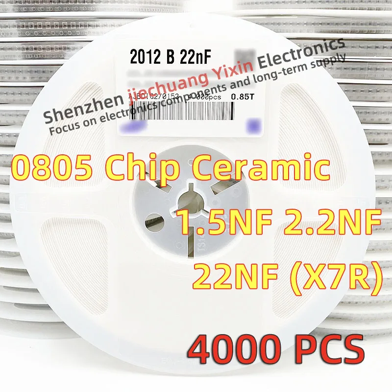 

Chip Ceramic Capacitor 0805 1.5nF 2.2nF 22nF 50V 100V 250V 10% accuracy X7R material 2012 Capacitance 4000pcs