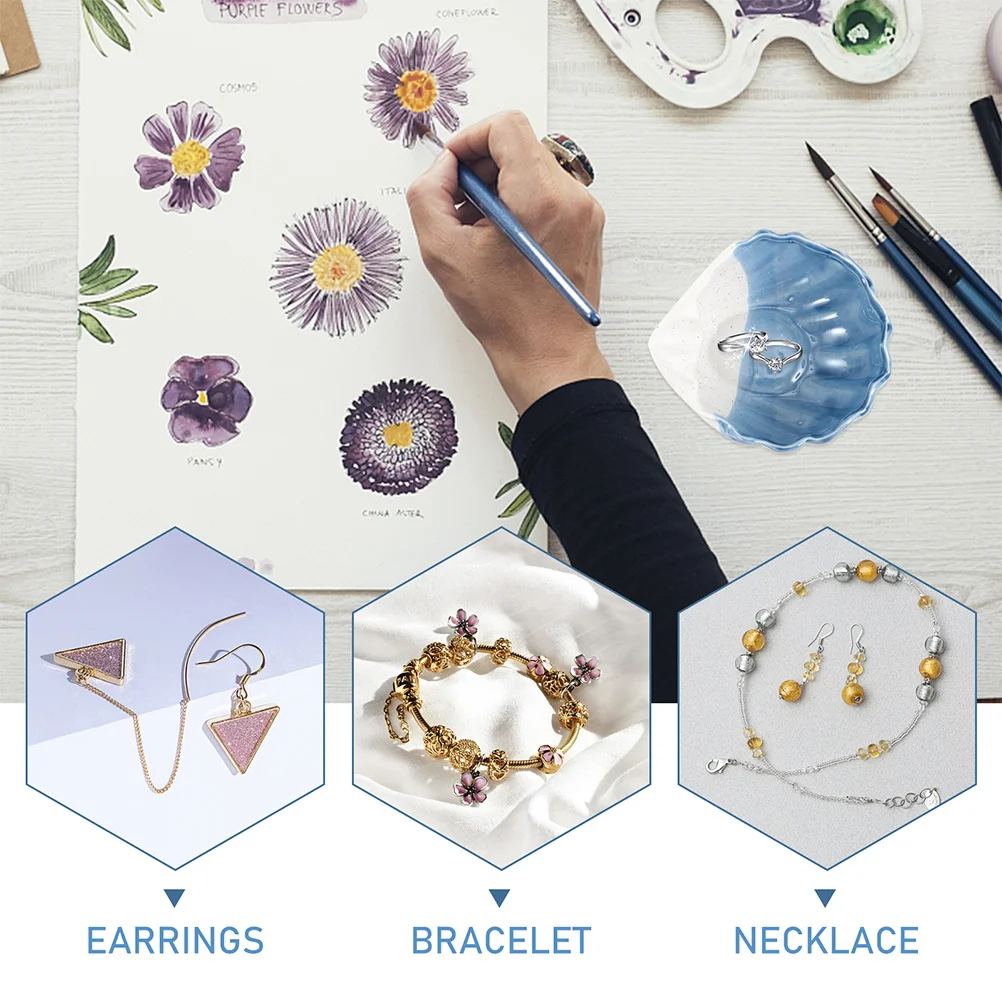 

Ceramics Jewelry Storage Plate Chic Leaf Shape Jewelry Display Tray Organizer for Rings Necklaces Earrings Decorative Use