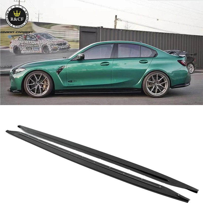 G80 M3 Carbon Fiber Side Skirts Extensions Rocker Panel For ， G80 M3 G82 M4 2021+