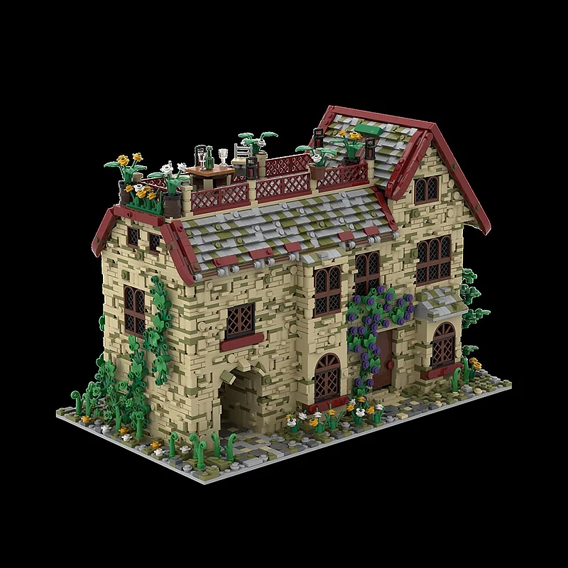Stadt Street View Modell MOC Bausteine Ein Haus Mit Ein Dachboden Modulare Technologie Geschenke Urlaub Montieren Kinder Spielzeug Anzug