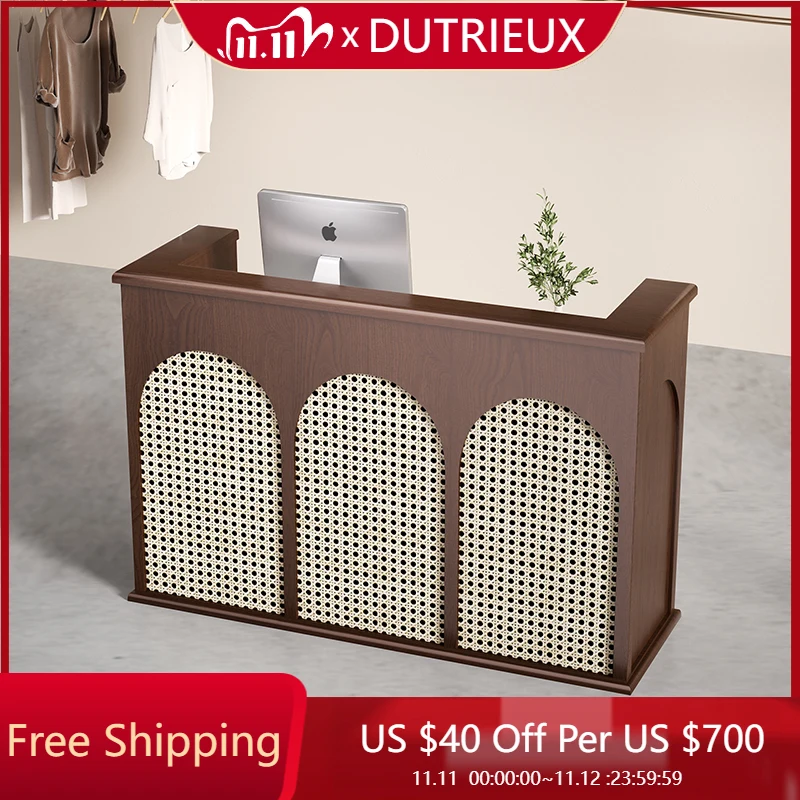 

Wood Coffee Reception Desks L Shaped Counter Service Modern Design Reception Desks Store Checkout Schreibtisch Office Furniture