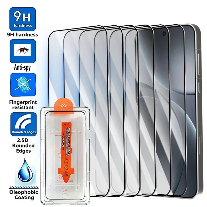 4PCS Privacy Dust Free Easy Install Screen Protector For Samsung S26 Ultra S25 S24 S22 S21 Oleophobic Coating Tempered Glass 08