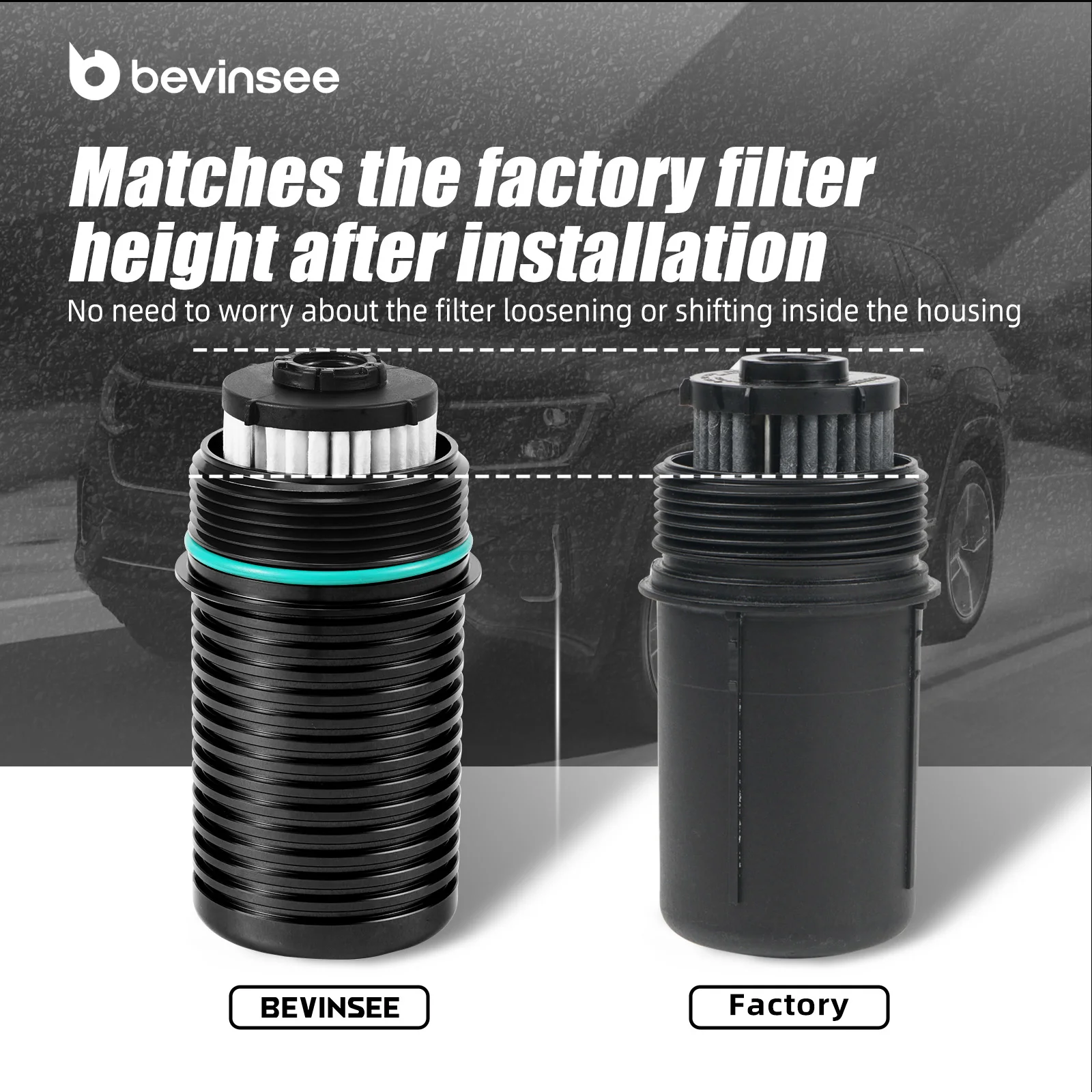 BEVINSEE caixa do filtro de óleo da transmissão para audi rs3 s3 8v ttrs, para vw golf 7 gti/r para golf 8 gti para arteon, substituir 0bh325159