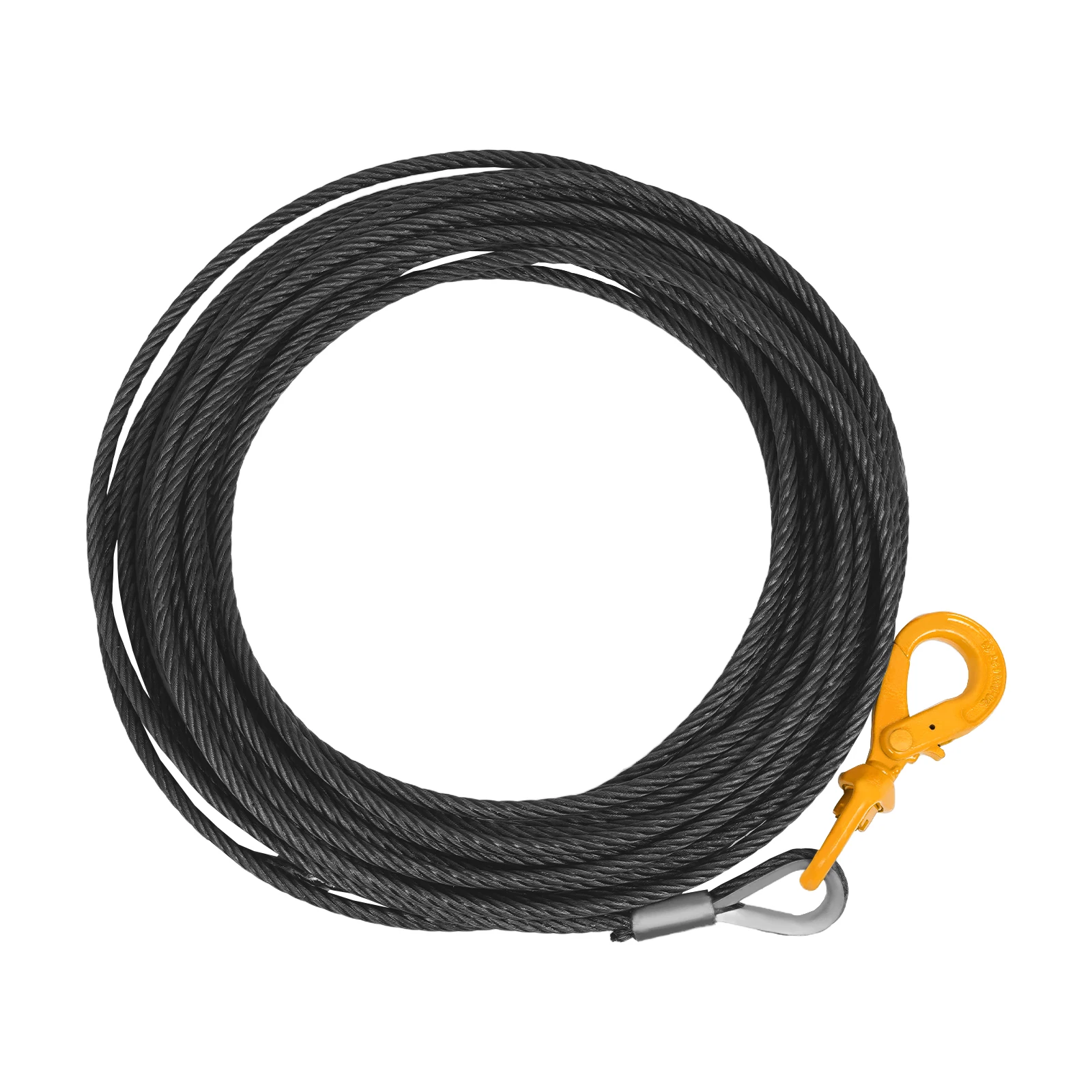 1/2 بوصة × 100ft 4409.25 رطل كابل ونش مع هوك الثقيلة شاحنة قارب استبدال خط كابل حبل للونش والرفع والسحب