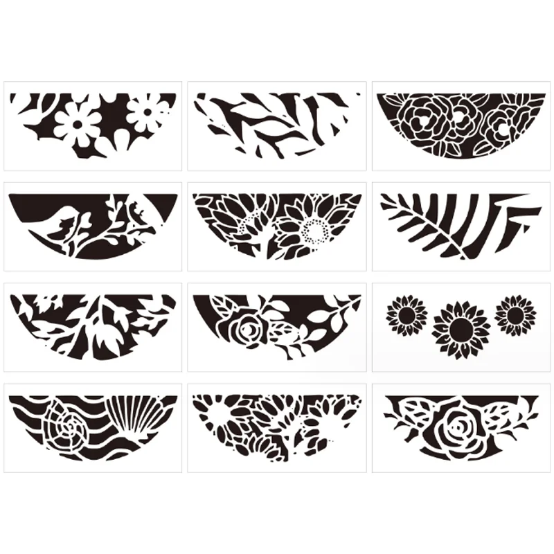 Трафареты с цветочным рисунком, 17,8*10,6 см