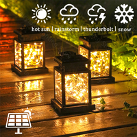 Solar Palace Lantern Outdoor Solar Lights Lawn Landscape Waterproof Hanging Atmosphere Candle Lamp Floor Yard Garden Decorative