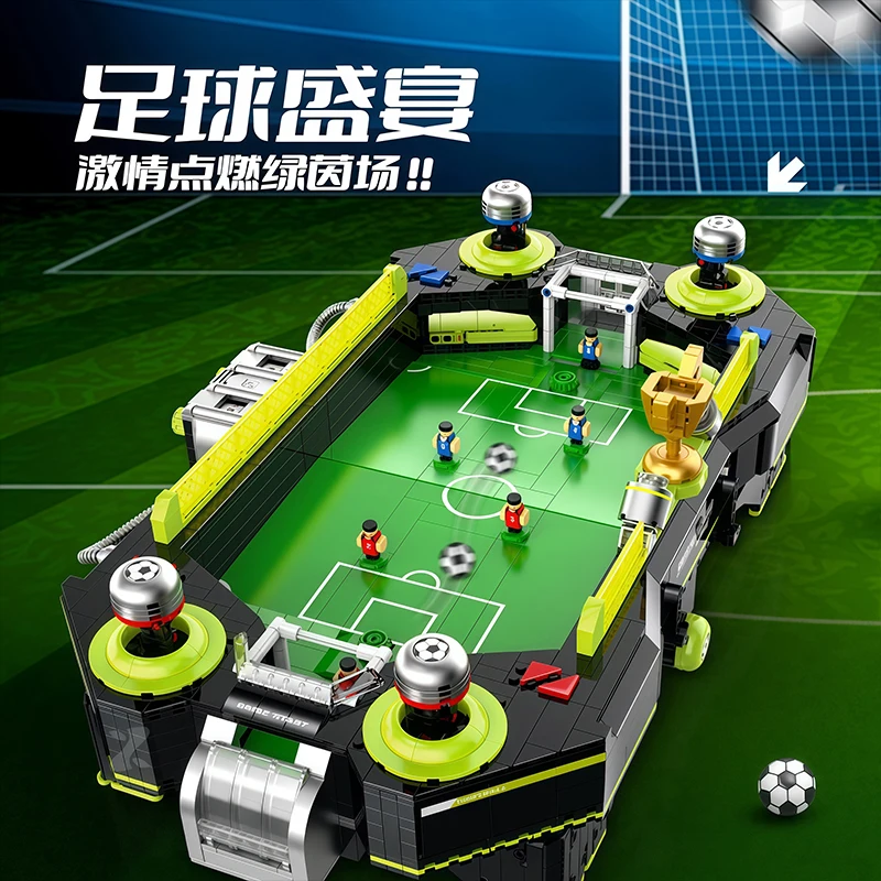 Consola de juegos de fútbol XZ0010 de lujo, bloques de construcción, Ideas creativas de potencia, máquina de juego de batalla, ladrillo, juguete DIY, regalo de cumpleaños para niños