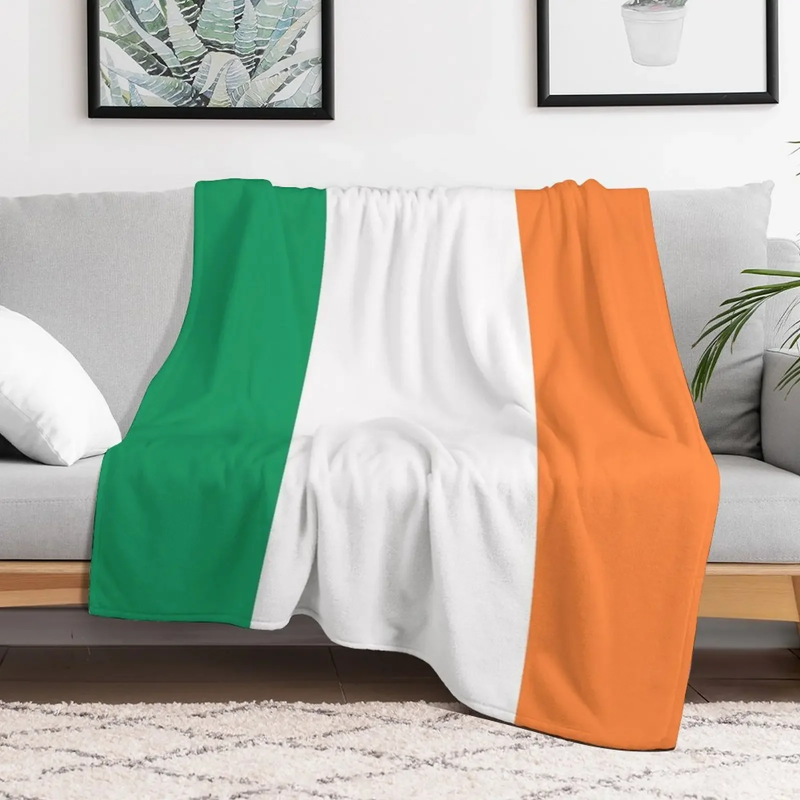 Irish Flag Throw Blanket Machine Washable Soft Warm Blanket