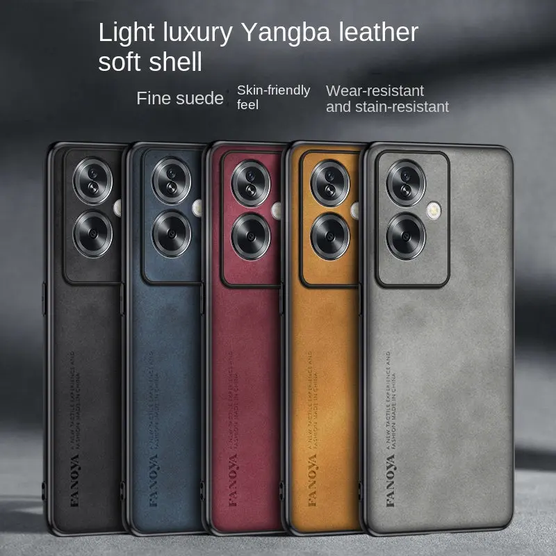 

Oppo A79 OppoA79 5G CPH2553 Case PU Leather Surface Hard PC Back Cover Shockproof Matte Phone Case for Oppo A79 OppoA79 CPH2553