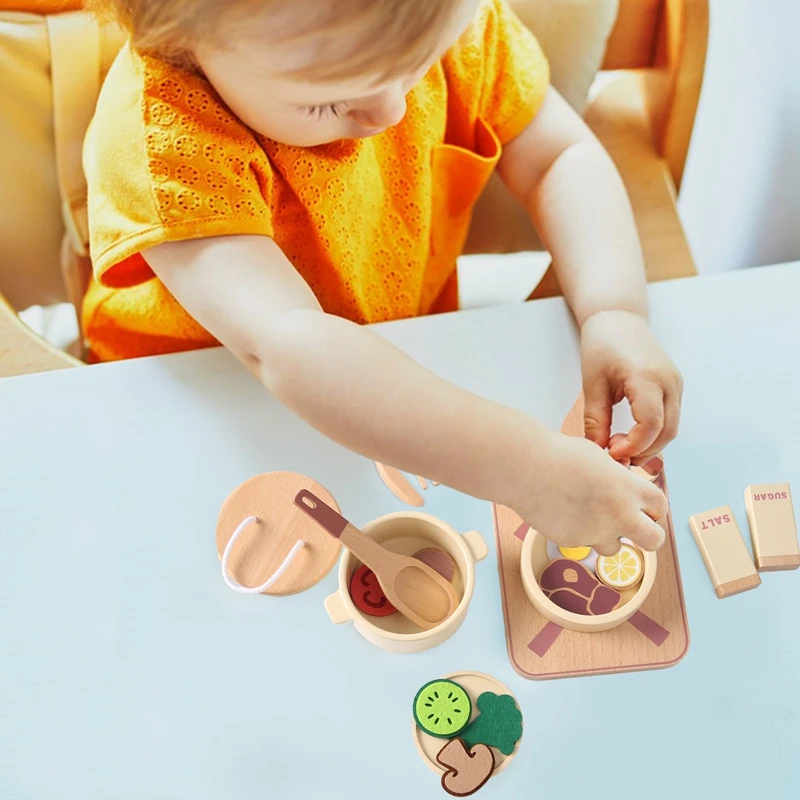 Baby Wooden Montessori Toys Tableware Model Puzzle Gmae Train For Baby Birthday Toy Numbers And Blocks Game Baby Learning Toy