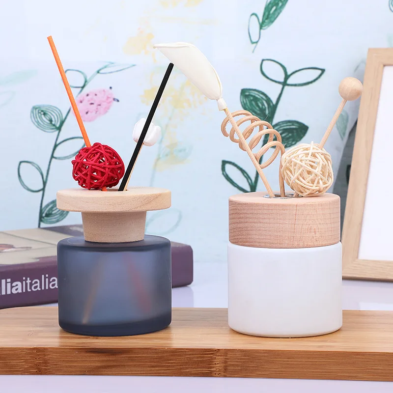 1pcs 140ml Empty Home Fragrance Diffuser Bottle with Wooden Caps Glass Container Reed Diffuser Essential Oil Diffuser Bottle